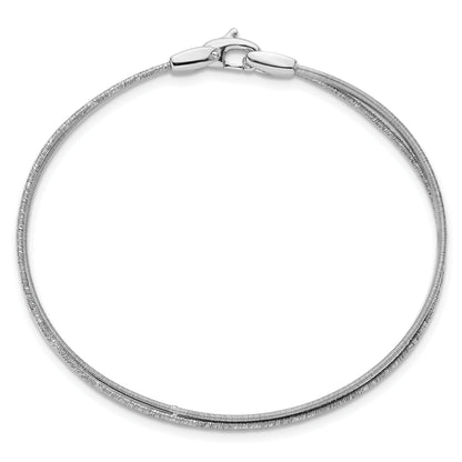 Sterling Silver Rhodium Plated Polished And Textured Bracelet