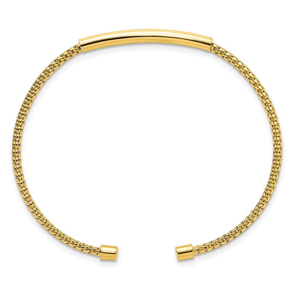 Gold Plated Sterling Silver Polished And Textured Cuff Bracelet