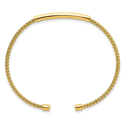 Gold Plated Sterling Silver Polished And Textured Cuff Bracelet