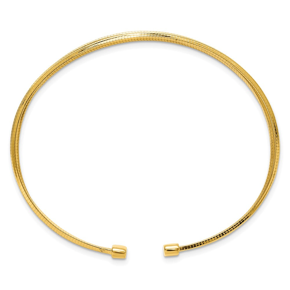 Gold Plated Sterling Silver Polished And Textured Cuff Bracelet