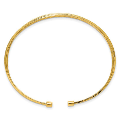 Gold Plated Sterling Silver Polished And Textured Cuff Bracelet