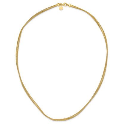 Gold Plated Sterling Silver Twist Texture Wrapped Necklace
