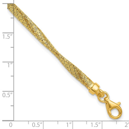 Gold Plated Sterling Silver Pl Twist Texture Wrapped 1In Ext. Bracelet