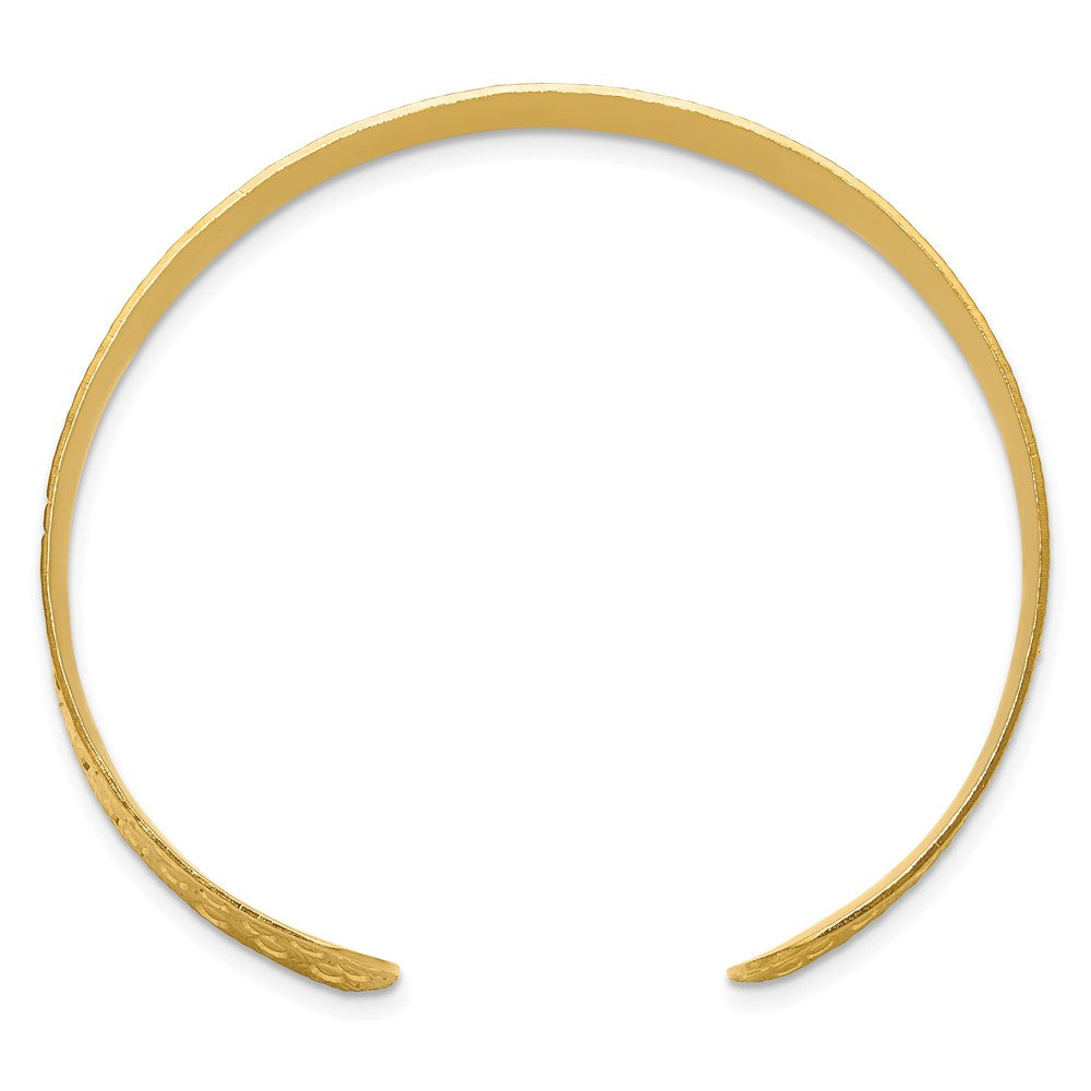 Gold Plated Sterling Silver Tone Textured Bangle