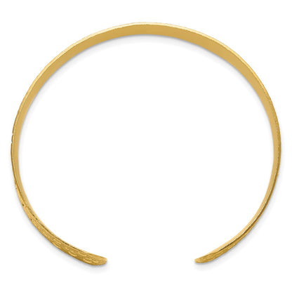 Gold Plated Sterling Silver Tone Textured Bangle