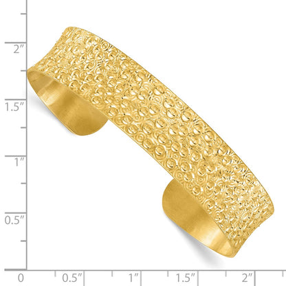 Gold Plated Sterling Silver Tone Textured Bangle