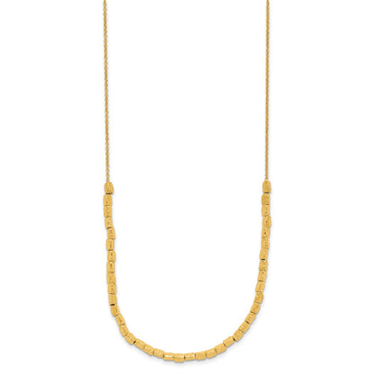 Gold Plated Sterling Silver Polished/Hammered 2In Ext. Necklace