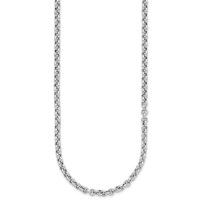 Sterling Silver Rh Plated Fancy Link Necklace