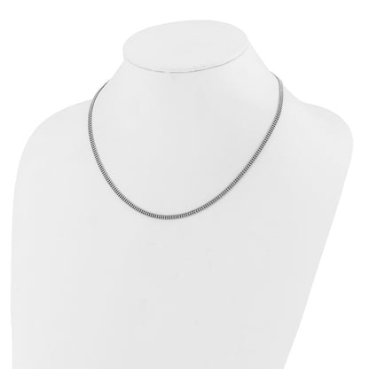 Sterling Silver Rh Plt Polish 3 Strand Beaded 2In Ext. Necklace