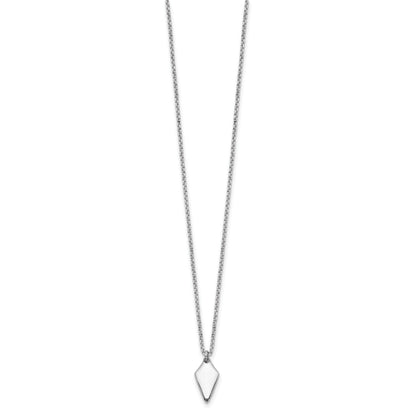 Sterling Silver Rh Plated Polished Arrowhead 1In Ext. Necklace