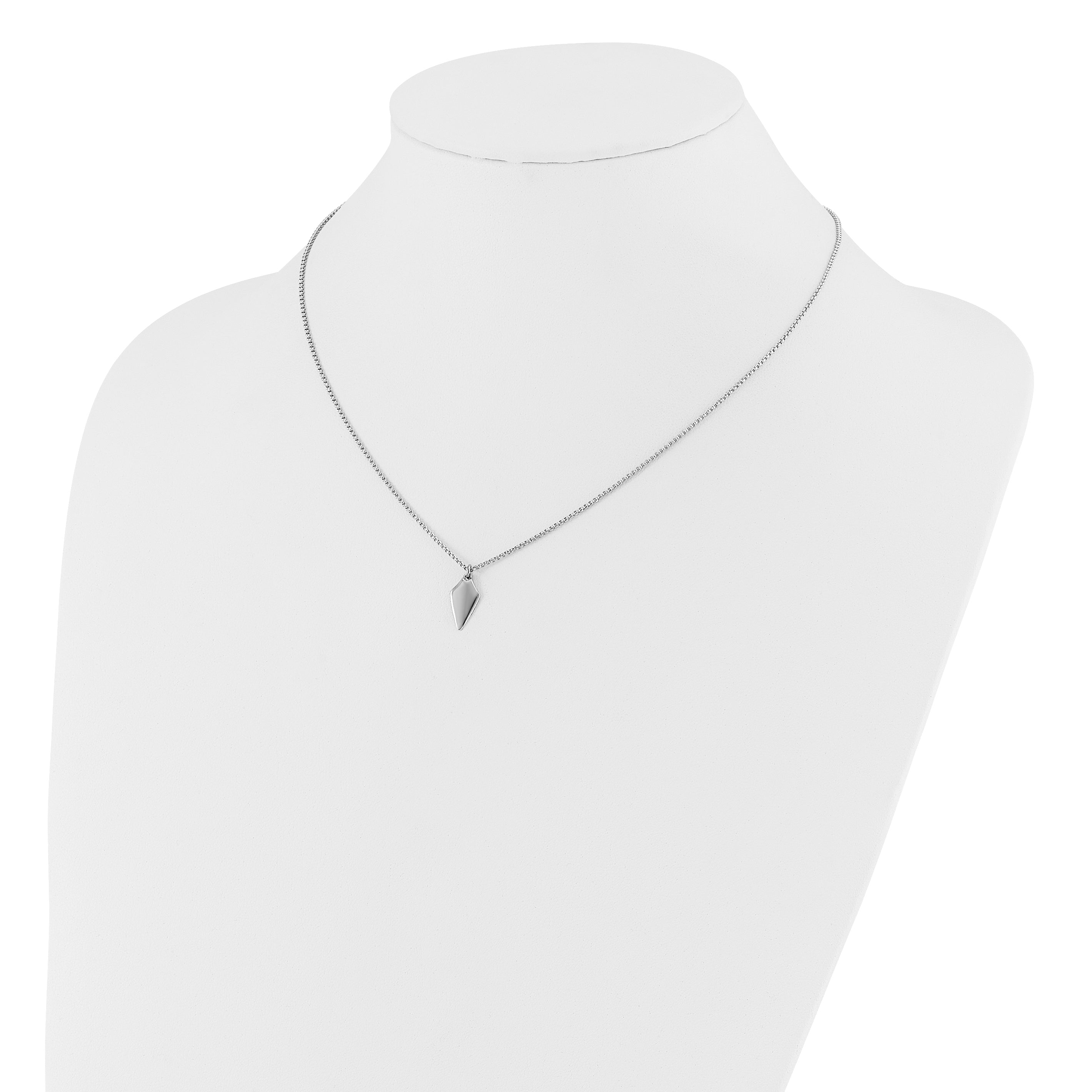 Sterling Silver Rh Plated Polished Arrowhead 1In Ext. Necklace