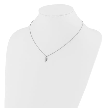 Sterling Silver Rh Plated Polished Arrowhead 1In Ext. Necklace