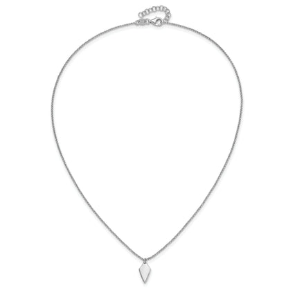 Sterling Silver Rh Plated Polished Arrowhead 1In Ext. Necklace