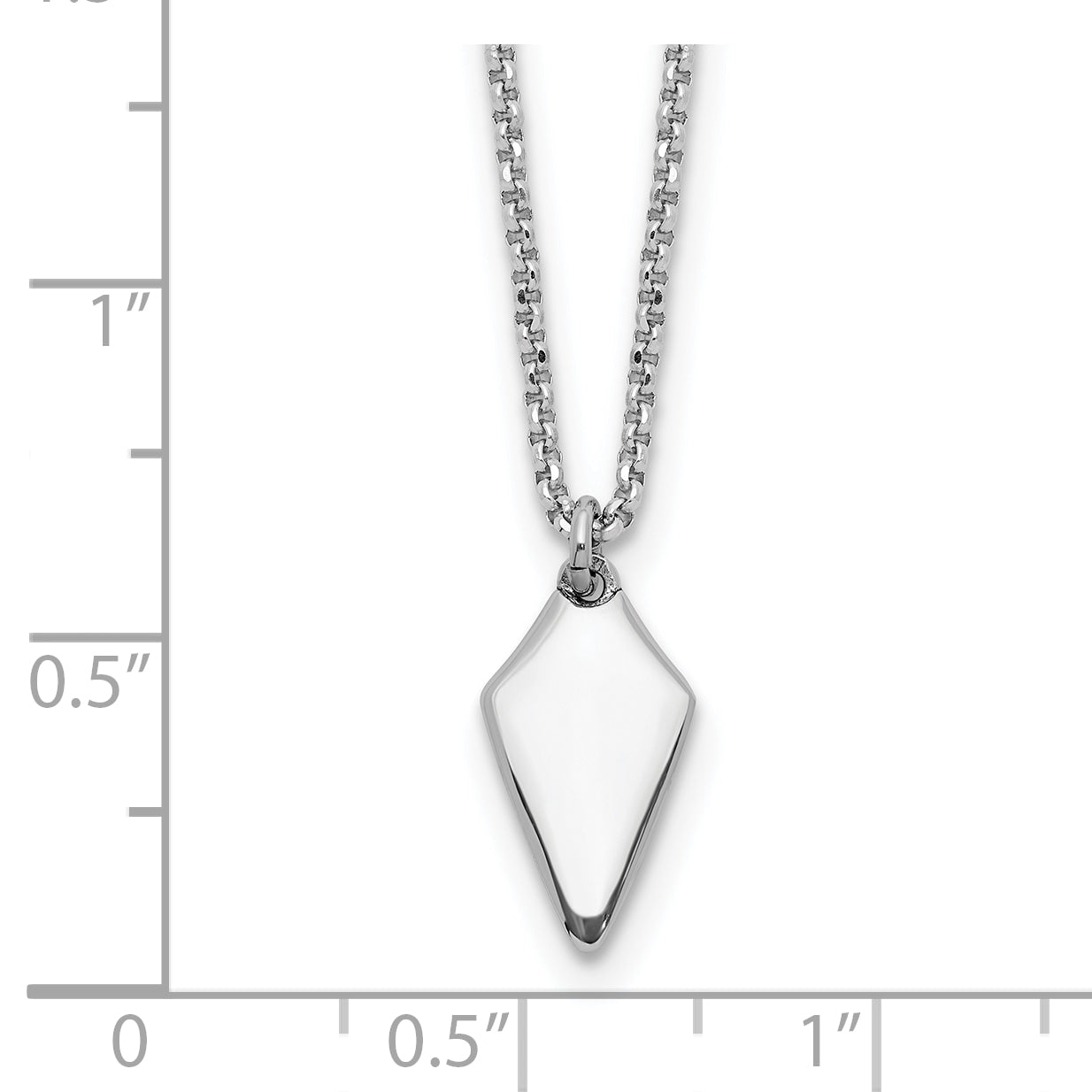 Sterling Silver Rh Plated Polished Arrowhead 1In Ext. Necklace