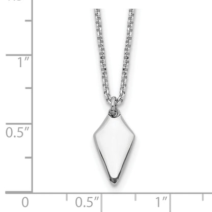 Sterling Silver Rh Plated Polished Arrowhead 1In Ext. Necklace