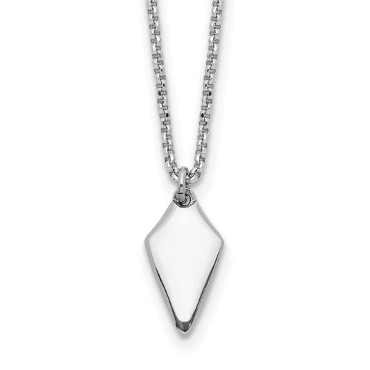 Sterling Silver Rh Plated Polished Arrowhead 1In Ext. Necklace