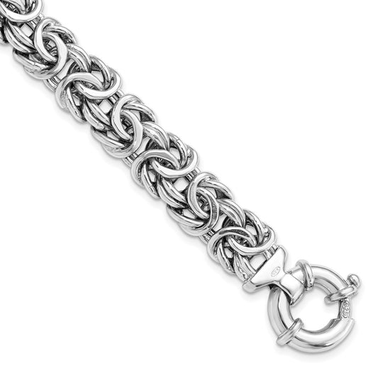 7.5 Inch Sterling Silver Fancy Link Bracelet