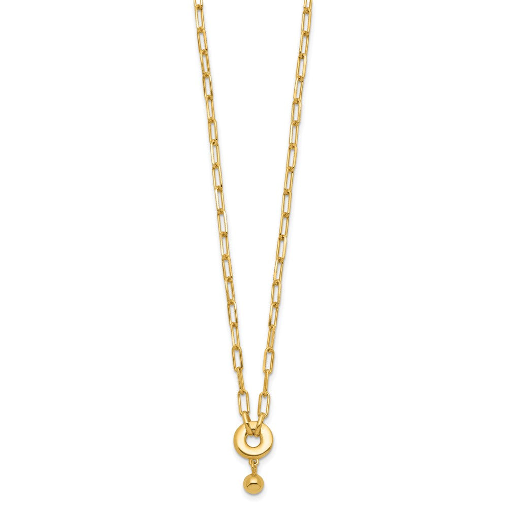 Gold Plated Sterling Silver With 2In Ext. Circle Necklace