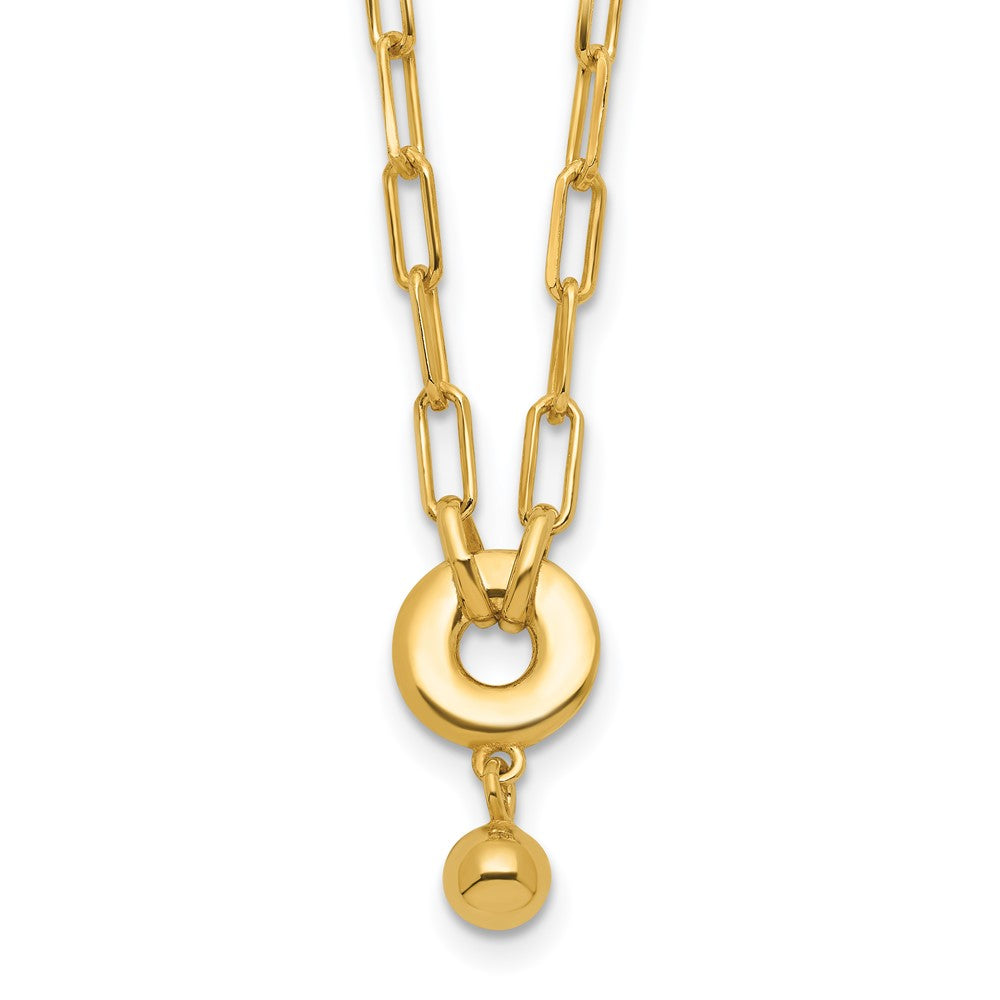 Gold Plated Sterling Silver With 2In Ext. Circle Necklace