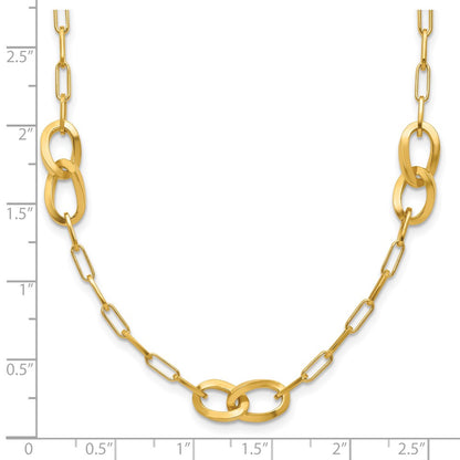 Gold Plated Sterling Silver Fancy Link With 1In Ext. Necklace