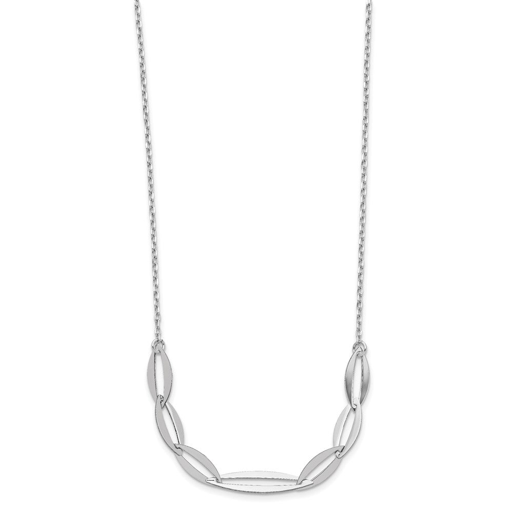 Sterling Silver Rhodium Plated With 1.5In Ext. Necklace