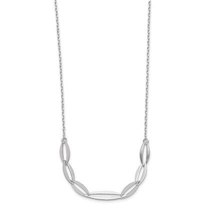 Sterling Silver Rhodium Plated With 1.5In Ext. Necklace