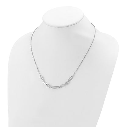 Sterling Silver Rhodium Plated With 1.5In Ext. Necklace