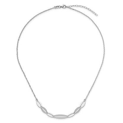 Sterling Silver Rhodium Plated With 1.5In Ext. Necklace