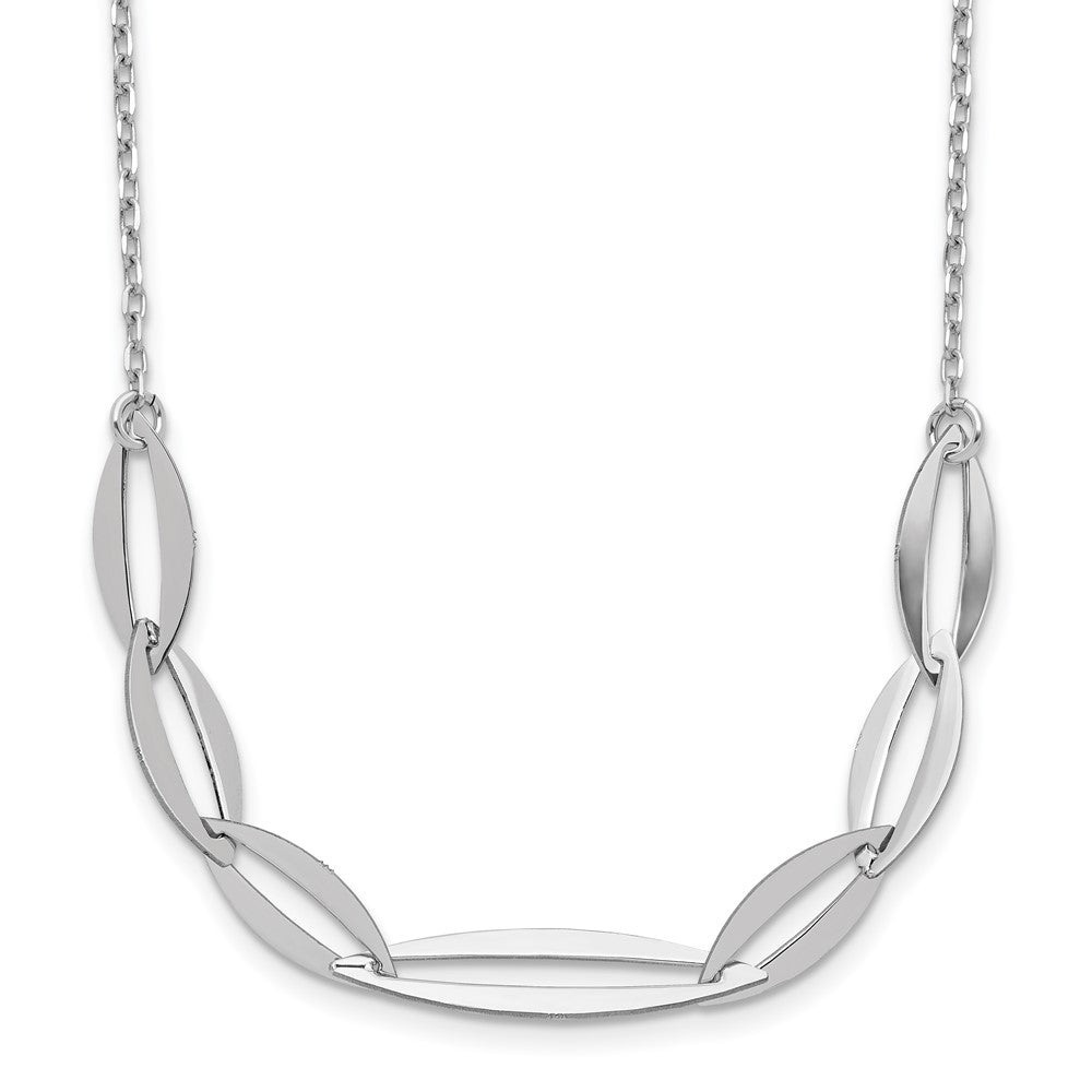 Sterling Silver Rhodium Plated With 1.5In Ext. Necklace