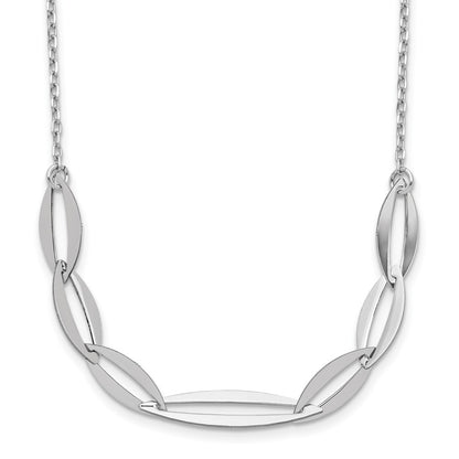 Sterling Silver Rhodium Plated With 1.5In Ext. Necklace