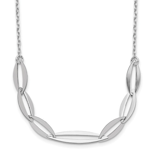 Sterling Silver Rhodium Plated With 1.5In Ext. Necklace