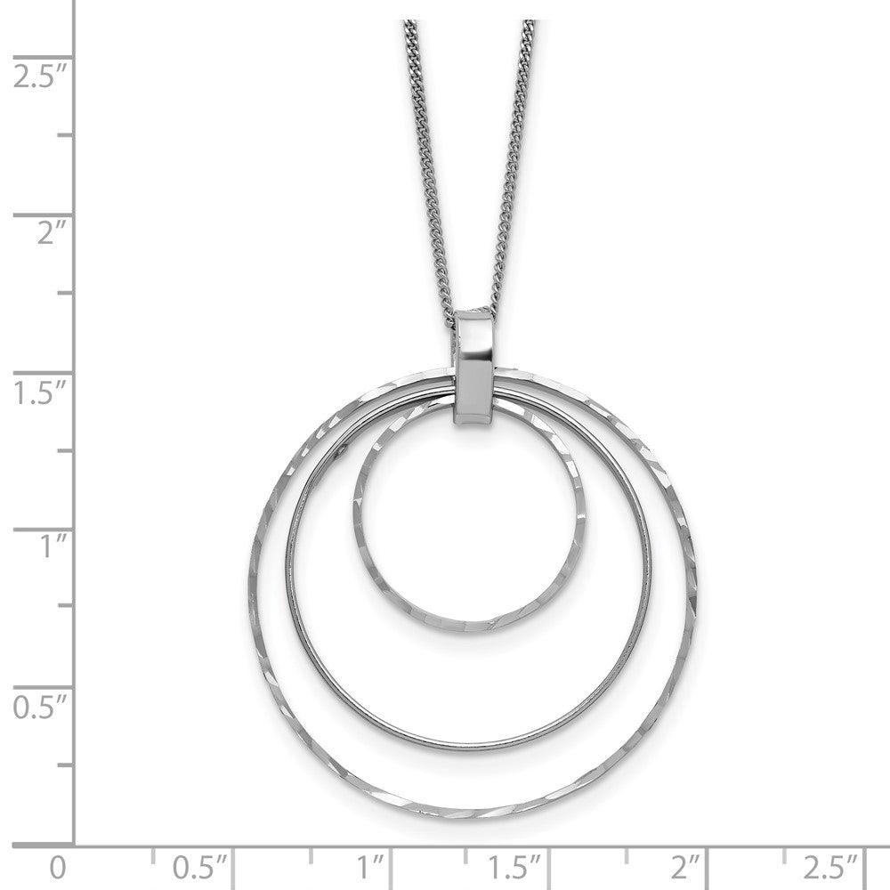 Sterling Silver Rhodium Plated D/C Circles Necklace