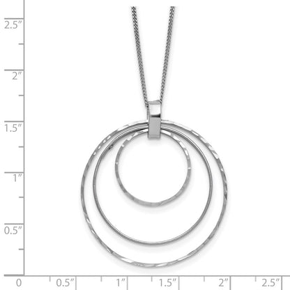 Sterling Silver Rhodium Plated D/C Circles Necklace