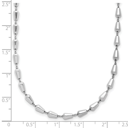 Sterling Silver Rh Plated Polished 16In 2In Ext. Necklace