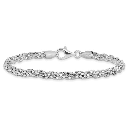 7.5 Inch Sterling Silver Polished Mesh Bracelet