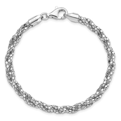 7.5 Inch Sterling Silver Polished Mesh Bracelet