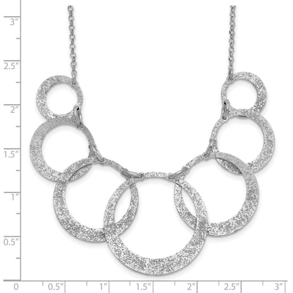 Sterling Silver Ss Radiant Essence Pol/Textured Circles W/ 2In Ext. Necklace