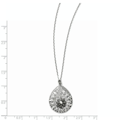 Sterling Silver Diamond-Cut And Textured Necklace W/2In Ext