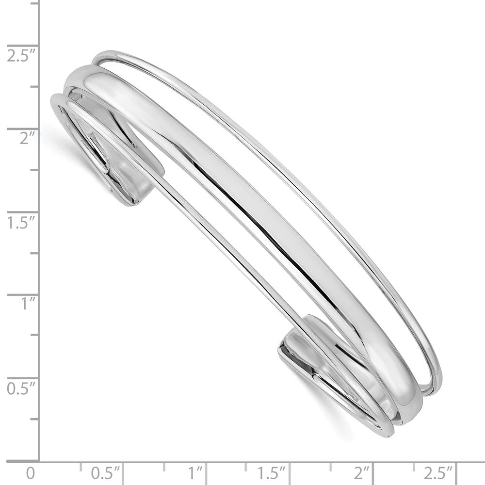 Sterling Silver Polished Fancy Slip-On Bangle