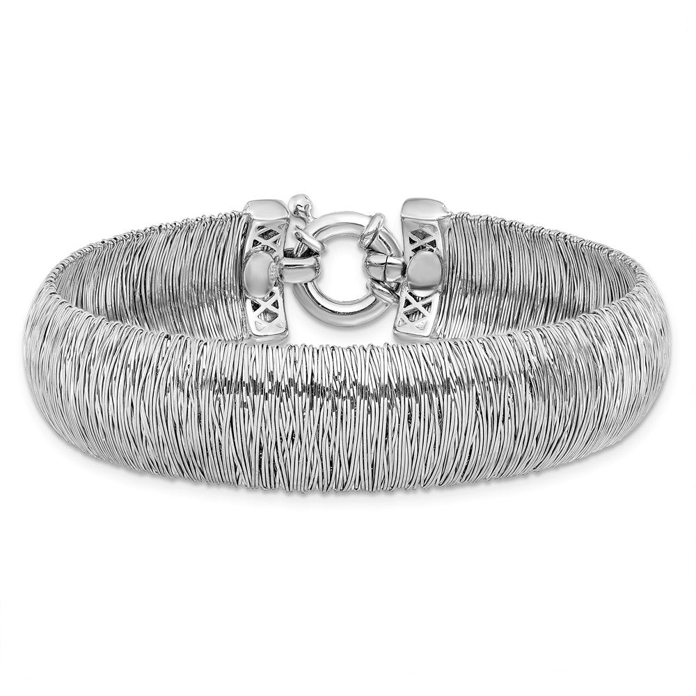 7.5 Inch Sterling Silver Polished And Textured Bracelet