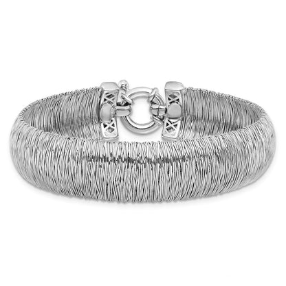 7.5 Inch Sterling Silver Polished And Textured Bracelet