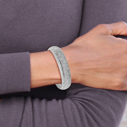 7.5 Inch Sterling Silver Polished And Textured Bracelet