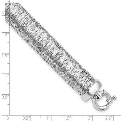 7.5 Inch Sterling Silver Polished And Textured Bracelet