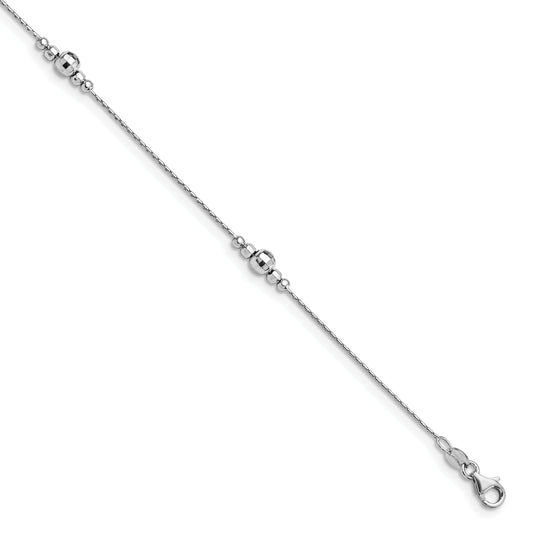 Sterling Silver Polished W/1In Ext. Anklet