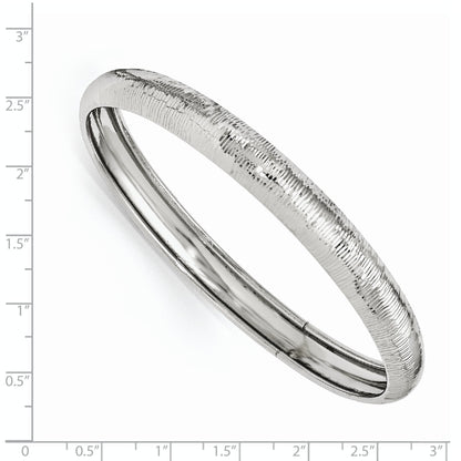 Sterling Silver Ss Radiant Essence Rhodium-Plated D/C Slip On Bangle