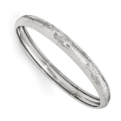Sterling Silver Ss Radiant Essence Rhodium-Plated D/C Slip On Bangle