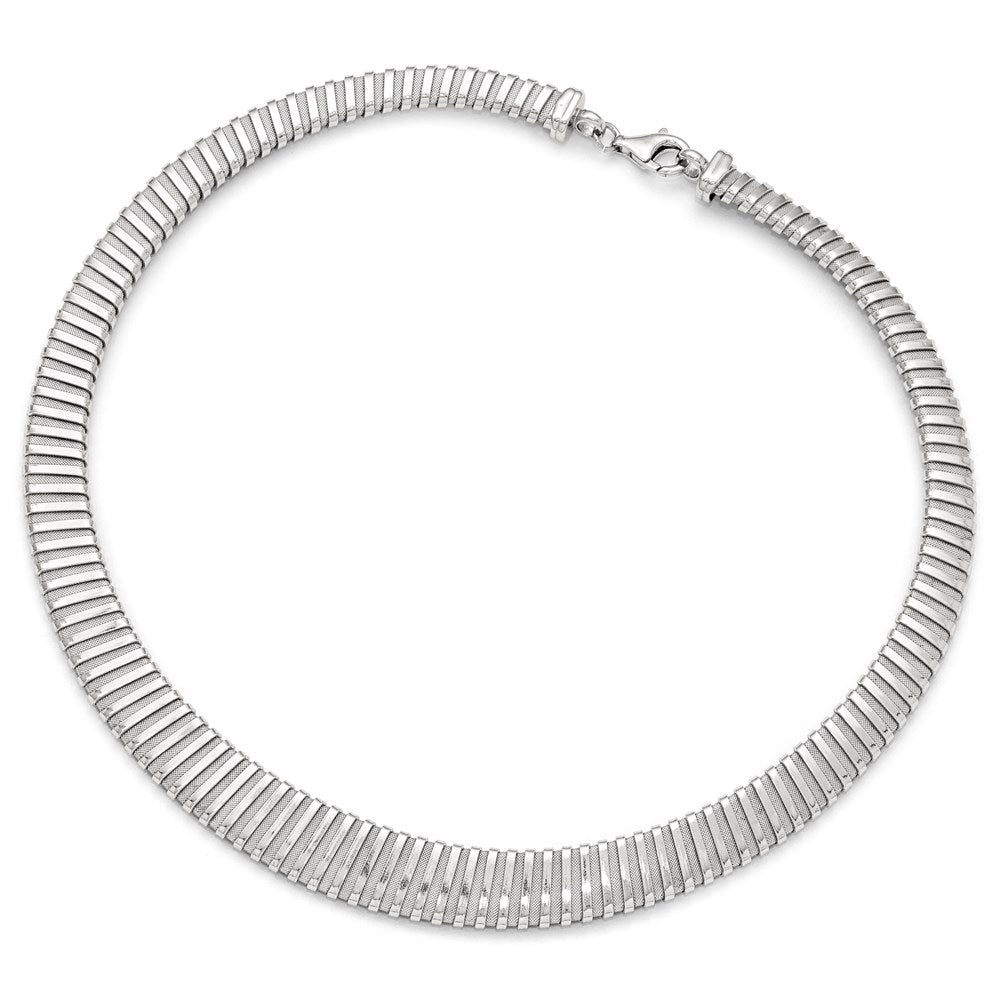 Sterling Silver Polished And Textured Necklace