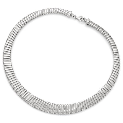 Sterling Silver Polished And Textured Necklace