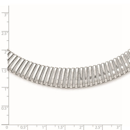 Sterling Silver Polished And Textured Necklace