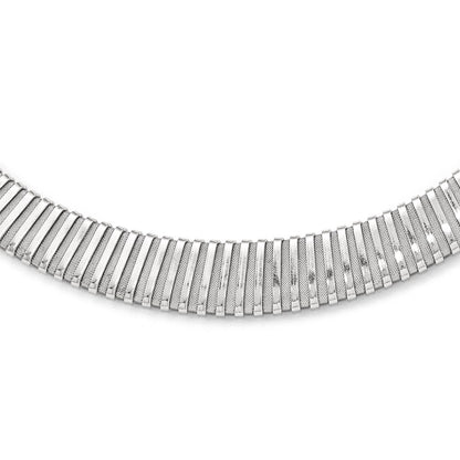 Sterling Silver Polished And Textured Necklace
